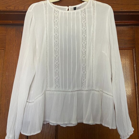 H&M White Blouse (Like-New, Size L) - Picture 1 of 6